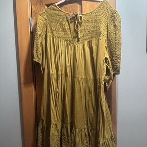Old Navy Smock Dress Mustard yellow color